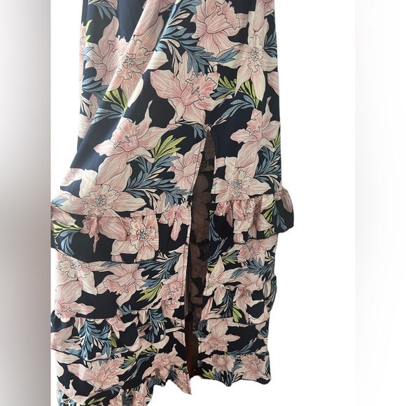 Anna-Kaci Navy Floral Off Shoulder Maxi‎ Dress Size small - Picture 3 of 6